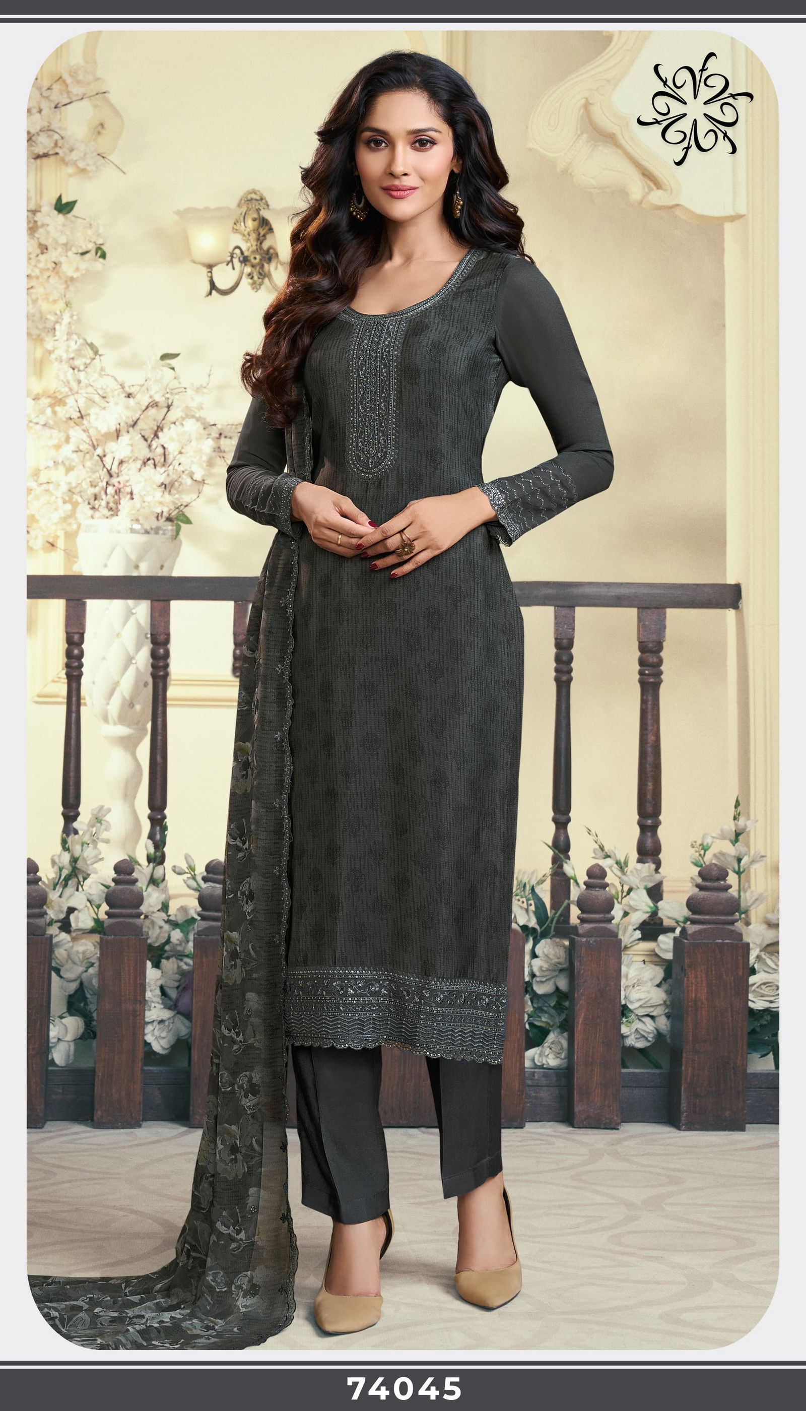 Silkina Royal Crepe 47 By Vinay Embroidery Designer Salwar Kameez Online Wholesale